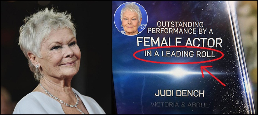 Judi Dench typo SAG Awards