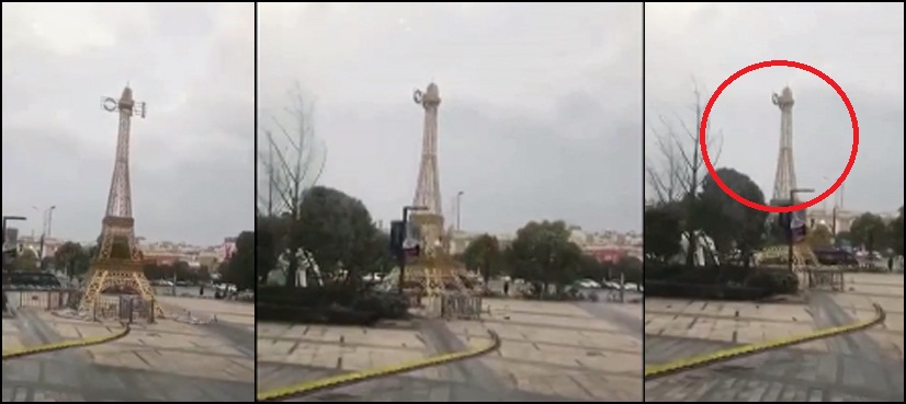 Eiffel Tower strong winds china