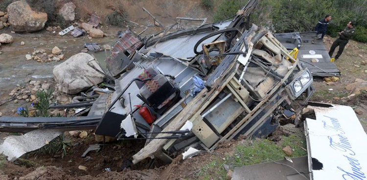 Tunisian bus plunges