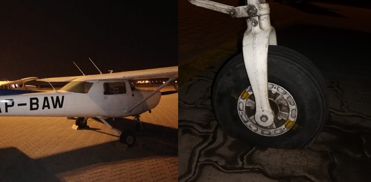 trainer jet tyre puncture accident Islamabad airport