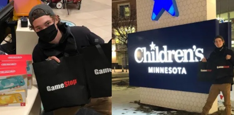 hunter kahn gamestop shares gaming consoles children hospital