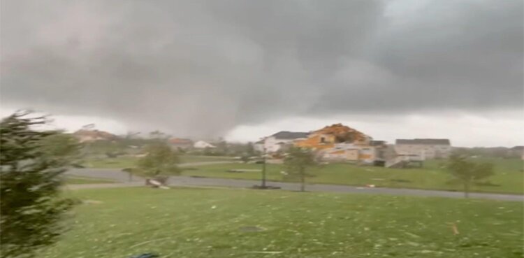 man moment tornado hits home