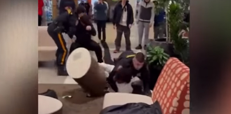 Bridgewater video black teenager white man police fight