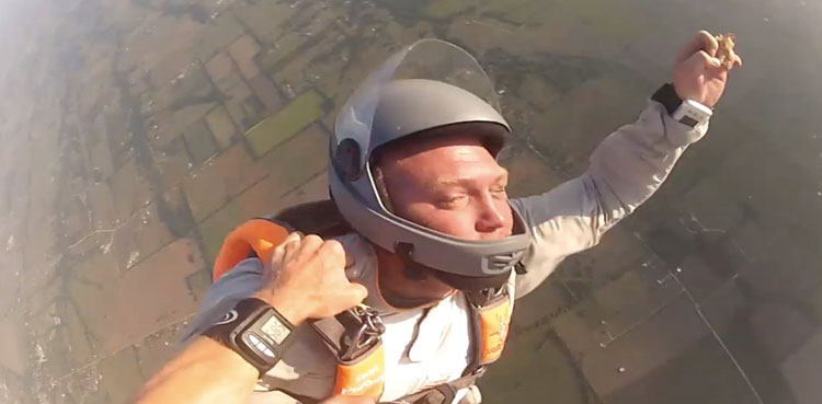 skydiver mid air collision friends