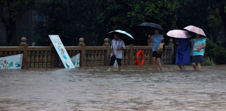 China floods, six dead, extreme summer, climate change