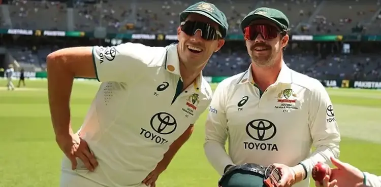 Pat Cummins, Travis Head, Mohammed Siraj, AUS v IND